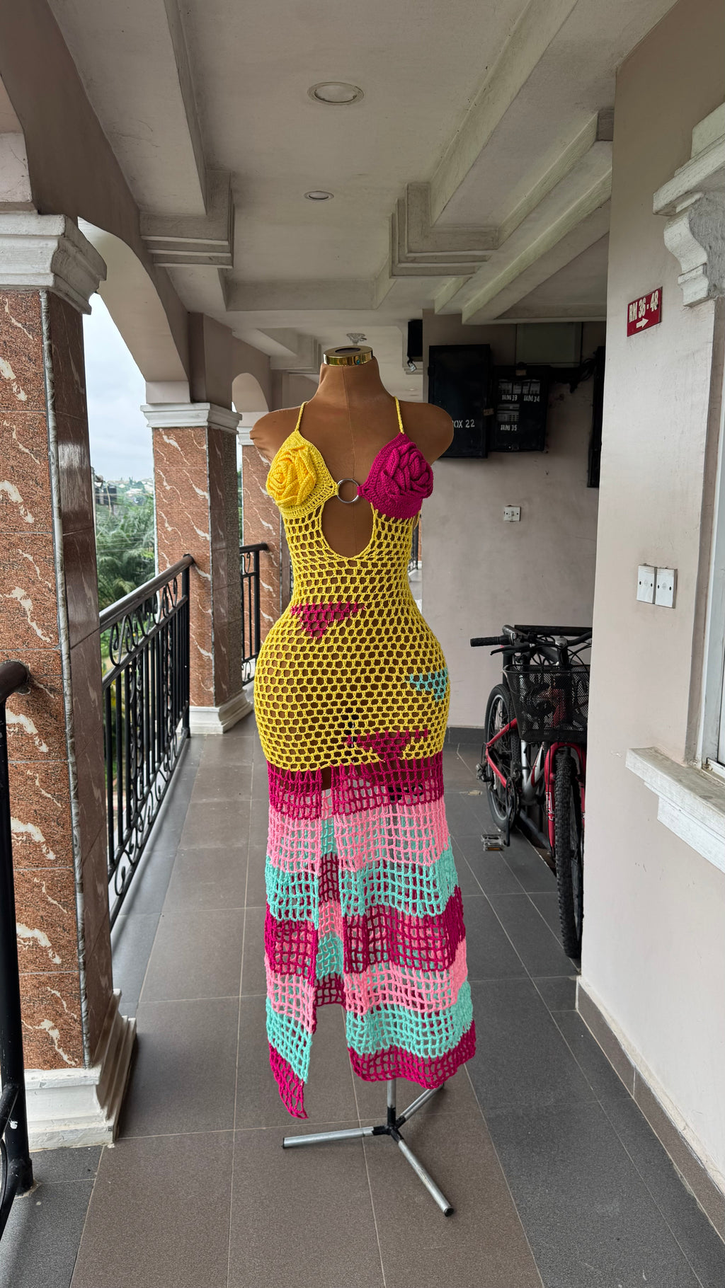 Pastel bloom mesh dress