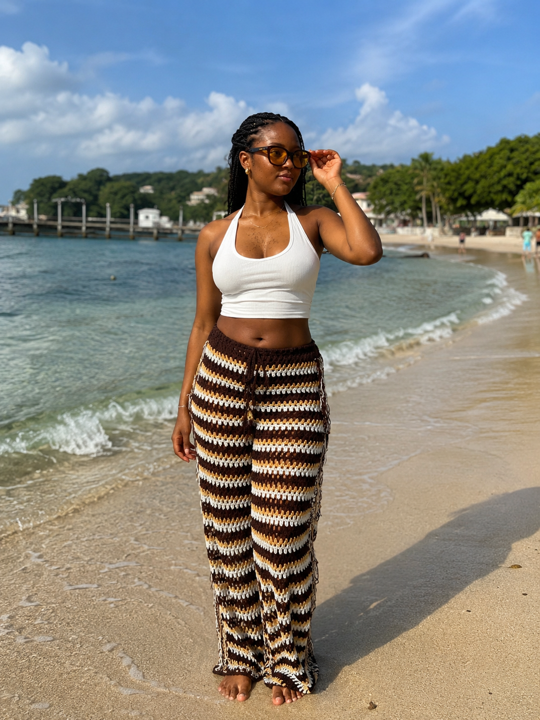 Choco fringe pants