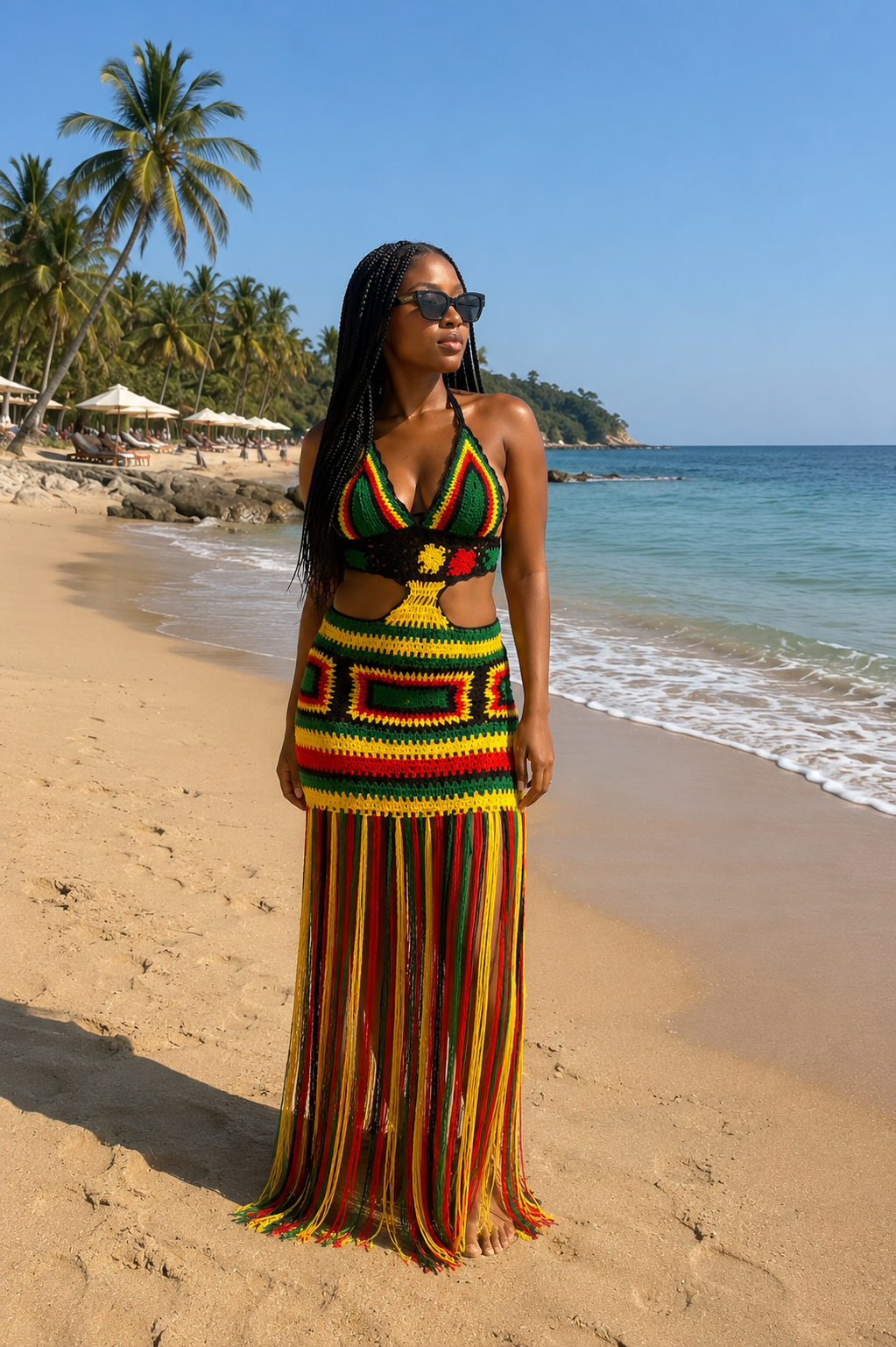 Caribbean muse fringe dress