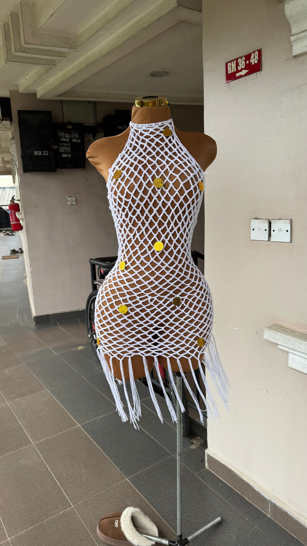 Diamond mesh dress
