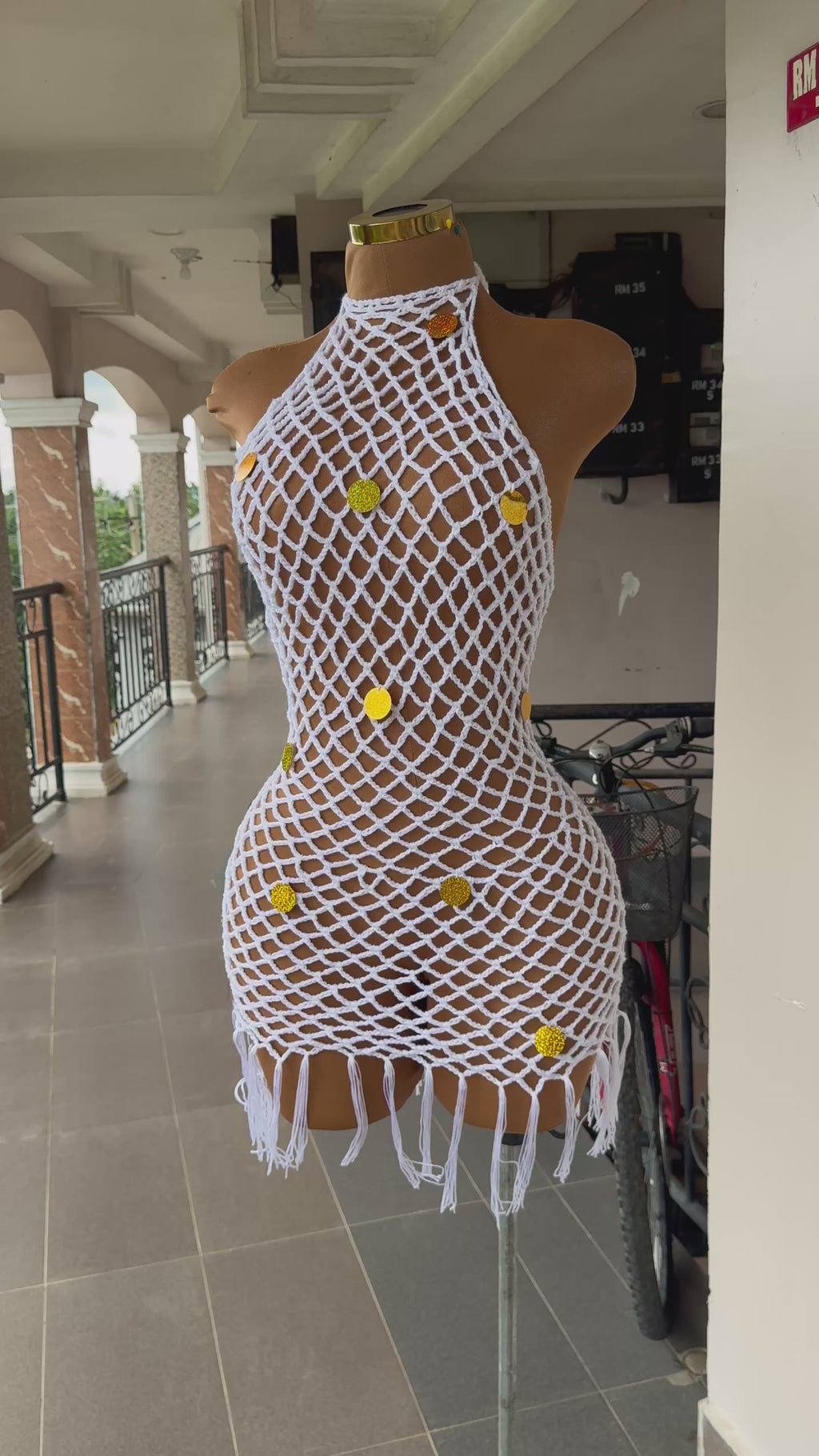 Diamond mesh dress